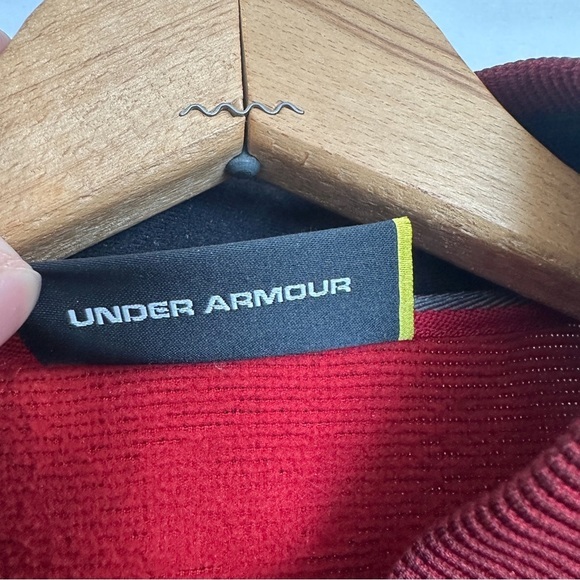 Under Armour Sweater Pullover Mens Size XL 1/4 Zip Storm Red Maroon Burgundy - Picture 10 of 15